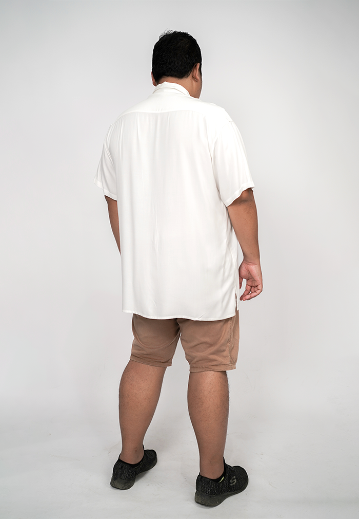 Ryusei Kemeja Pantai Rei Pocket White Plus Size - Ryusei