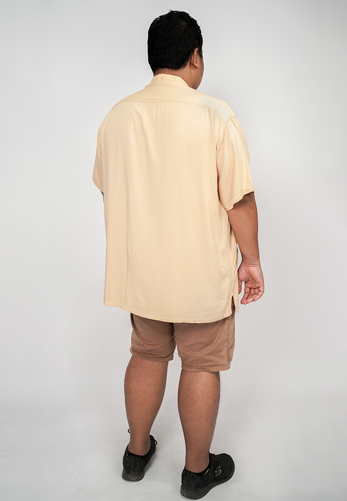 Ryusei Kemeja Pantai Rei Pocket Peach Yellow Plus Size - Ryusei