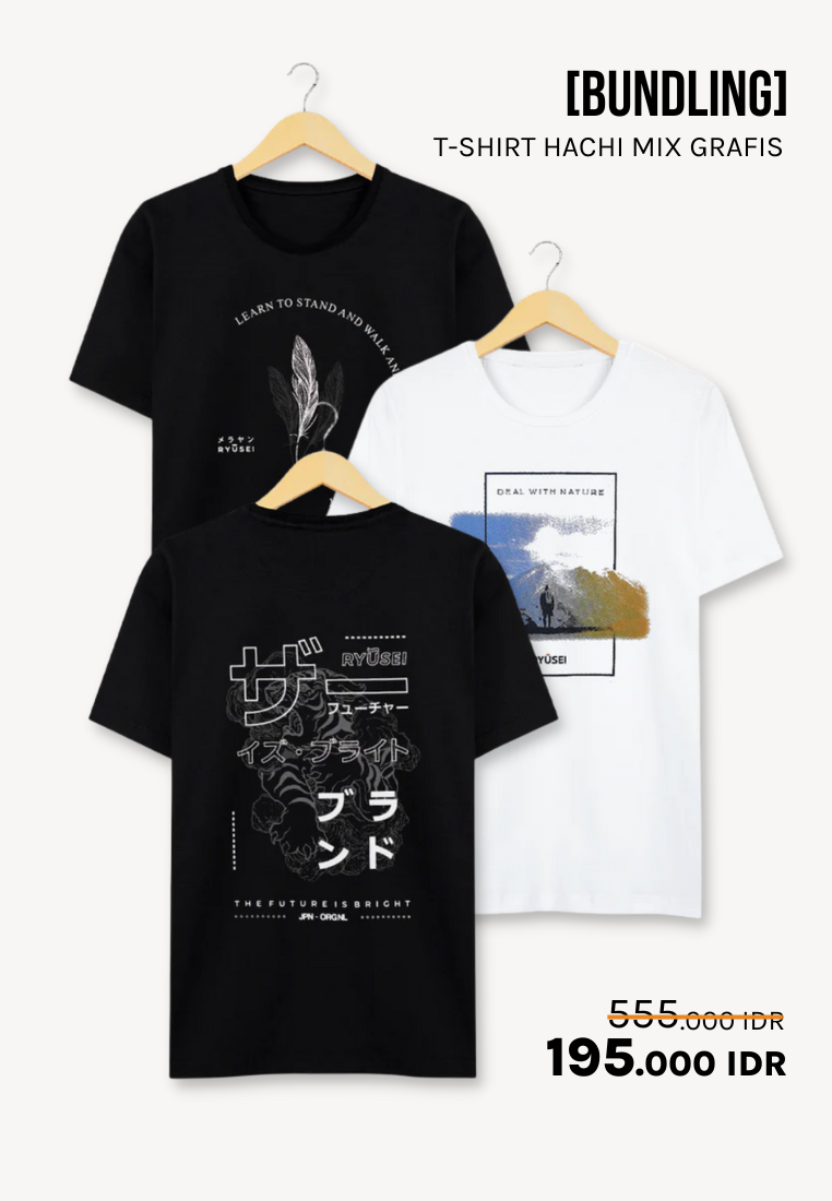 [BUNDLING] T-shirt Hachi Mix Grafis - Ryusei