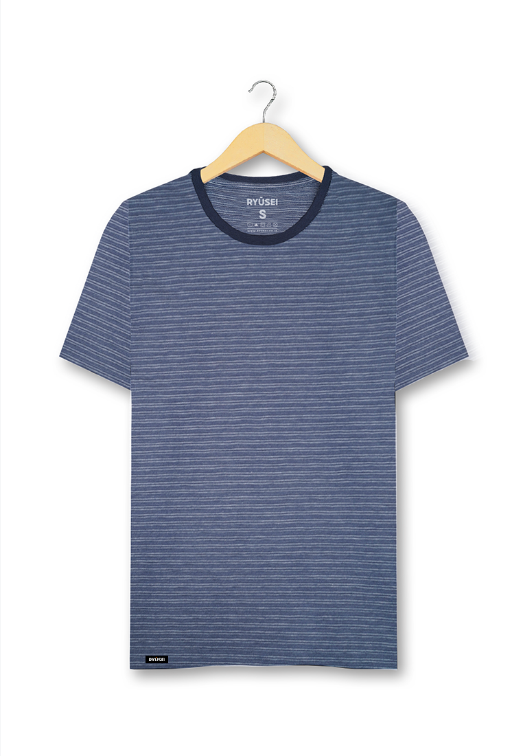 Ryusei Tshirt Fumihiro Stripe Navy - Ryusei