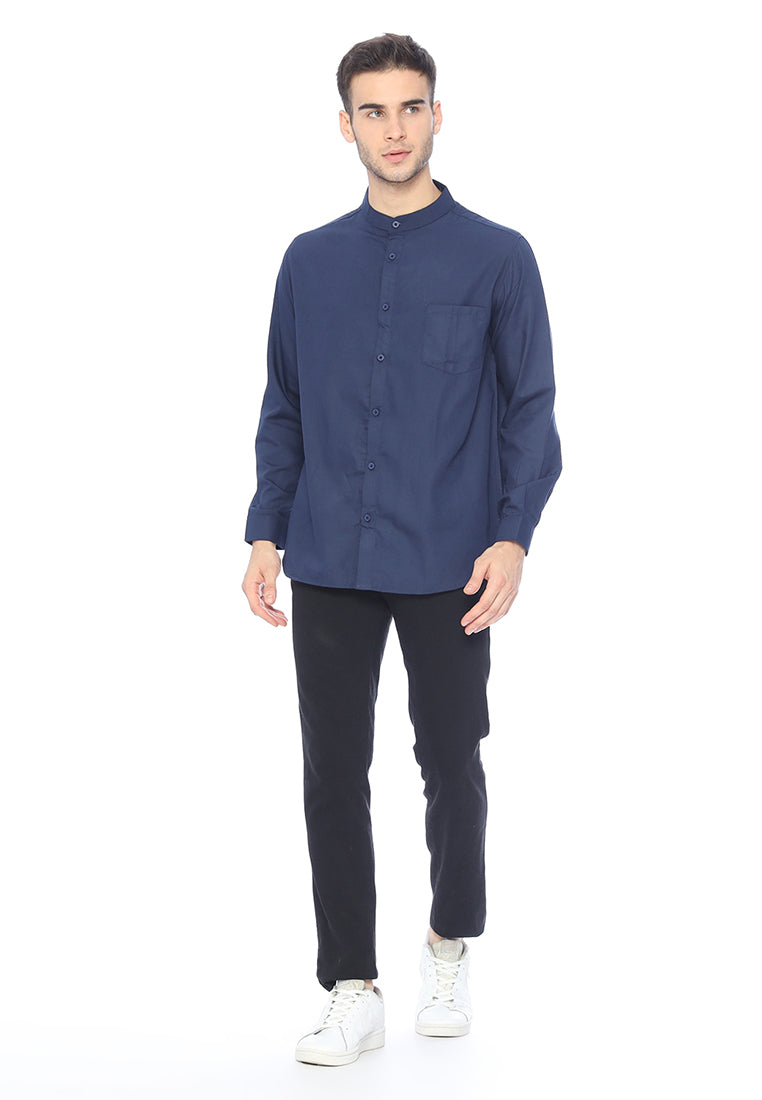 Ryusei Kemeja Katashi Long Sleeve Navy - Ryusei