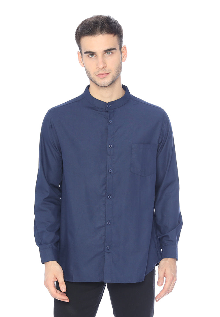 Ryusei Kemeja Katashi Long Sleeve Navy - Ryusei