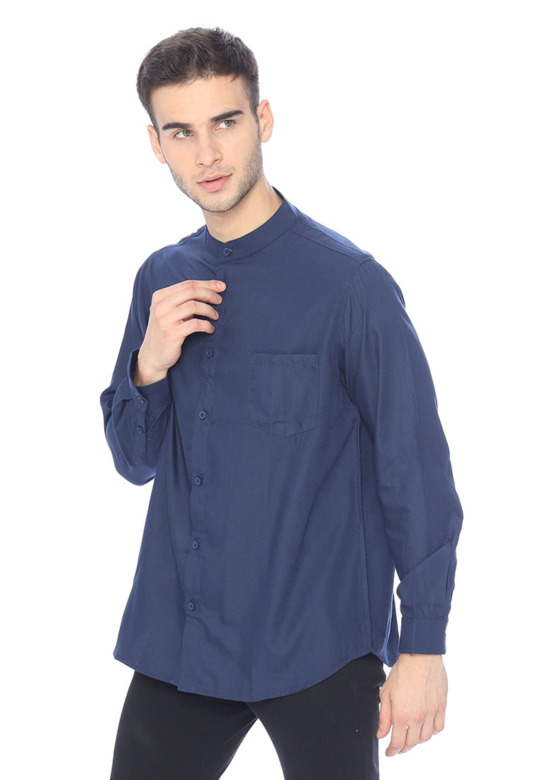 Ryusei Kemeja Katashi Long Sleeve Navy - Ryusei