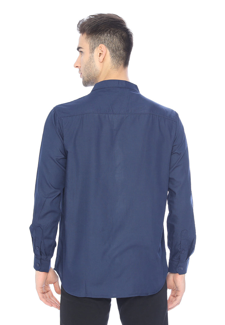 Ryusei Kemeja Katashi Long Sleeve Navy - Ryusei