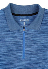 Ryusei Polo Shirt Tapered Fit Hiroki 2 Tone Blue - Ryusei