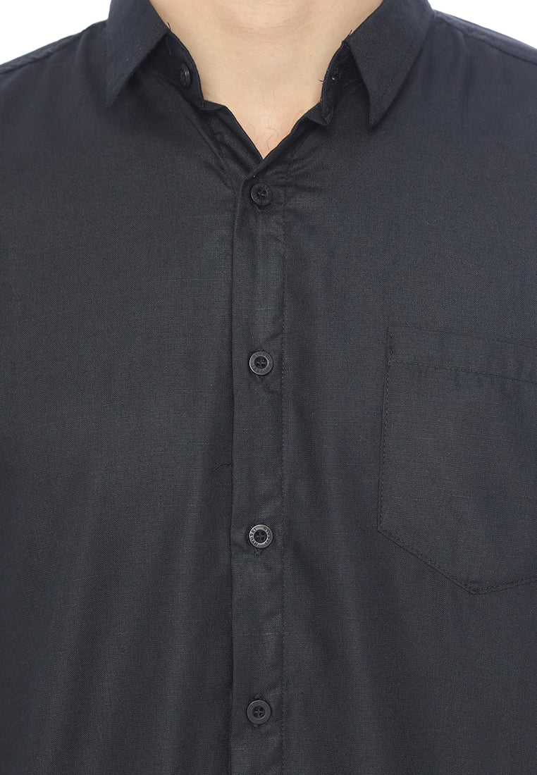 Ryusei Kemeja Kasumi Long Sleeve Black - Ryusei