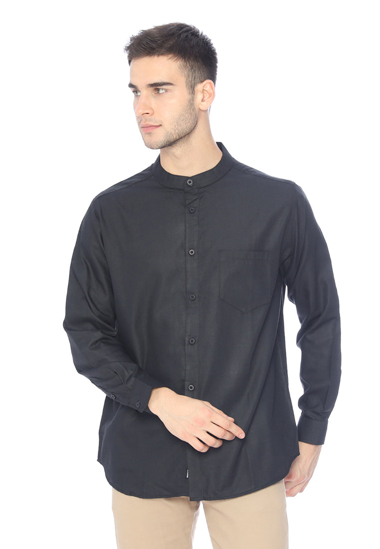 Ryusei Kemeja Katashi Long Sleeve Black - Ryusei