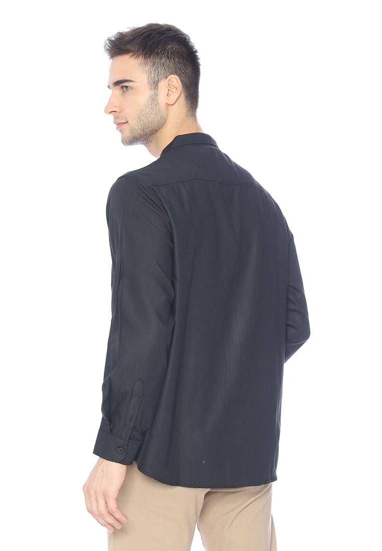 Ryusei Kemeja Katashi Long Sleeve Black - Ryusei