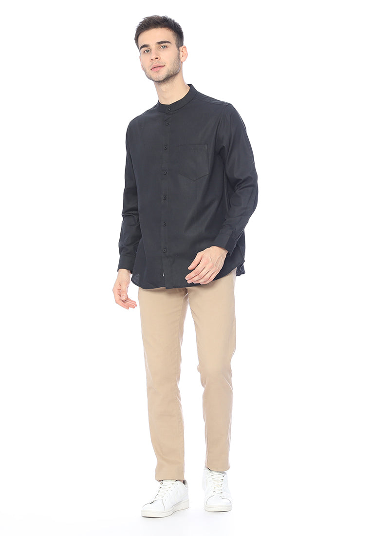 Ryusei Kemeja Katashi Long Sleeve Black - Ryusei