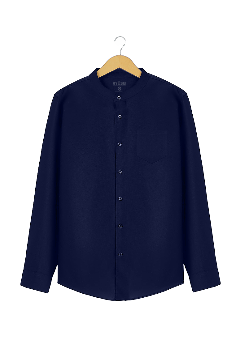 Ryusei Kemeja Katashi Long Sleeve Navy - Ryusei