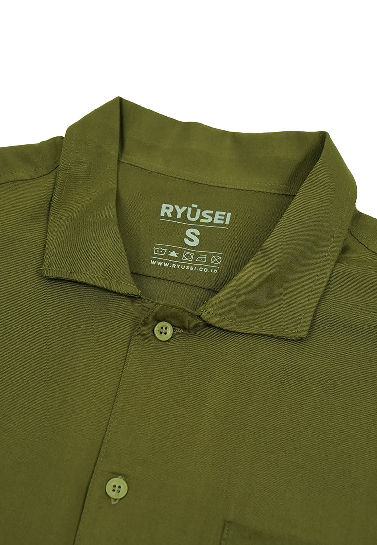 Ryusei Kemeja Pantai Rei Pocket Green - Ryusei
