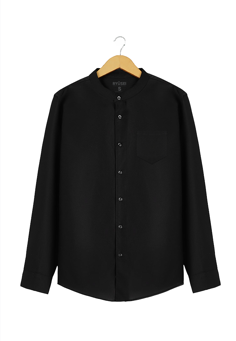 Ryusei Kemeja Katashi Long Sleeve Black - Ryusei