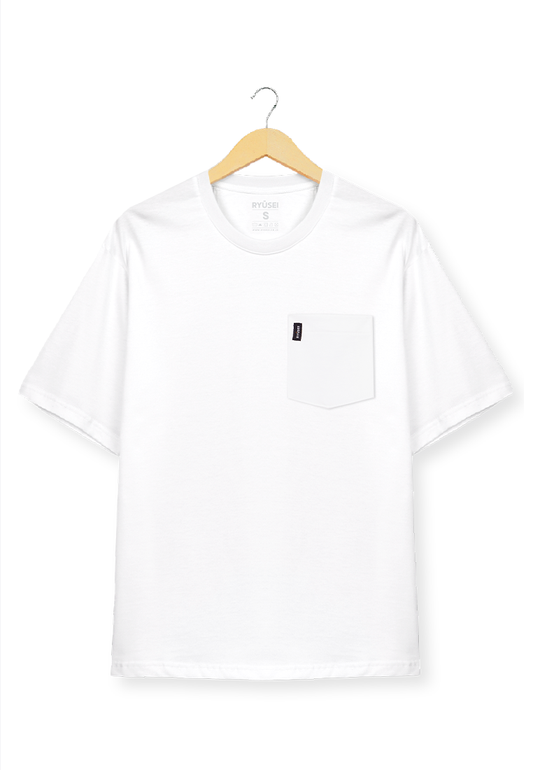 Ryusei Tshirt Oversize Kenji Pocket White - Ryusei