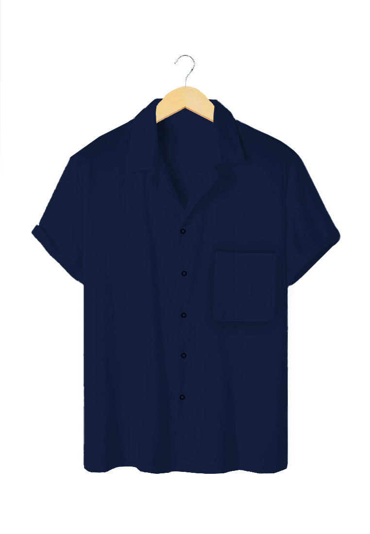 Ryusei Kemeja Pantai Rei Pocket Navy - Ryusei